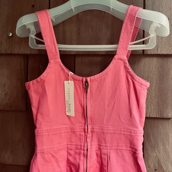 Copper Key Pink Stretch Denim Wide-Leg Jumpsuit with Cutout – Size S, NWT - Picture 10 of 13